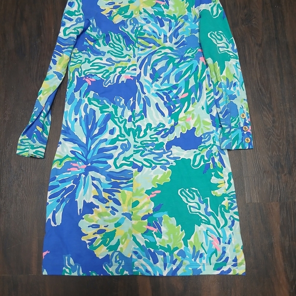 Lilly Pulitzer Blue and Green Floral Dress - Picture 5 of 7